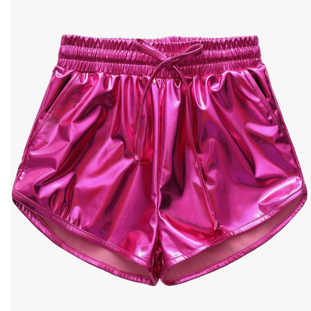 Shiny Pink Athletic Shorts